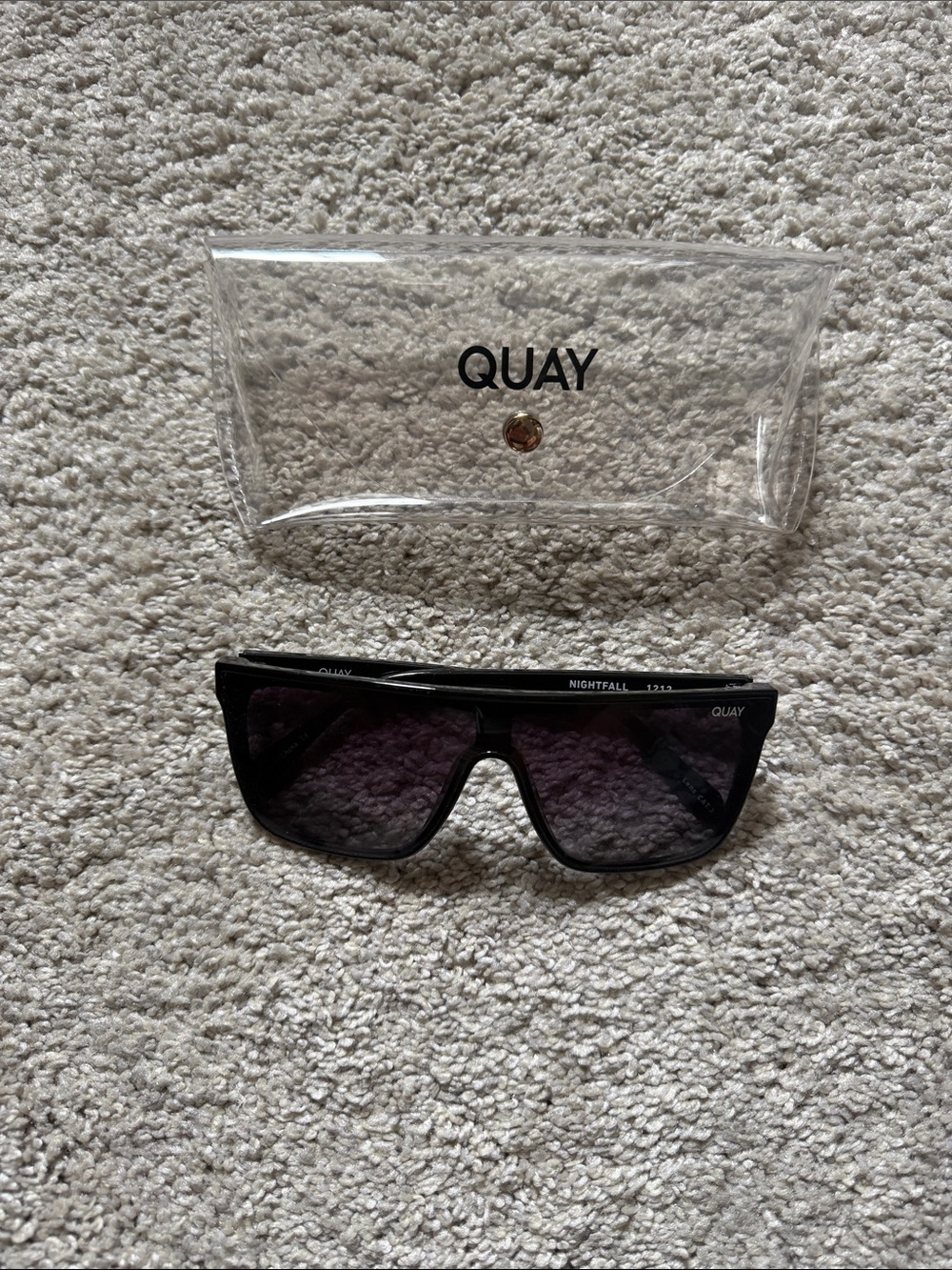 Quay Australia Black “Nightfall” Sunglasses with Dark Lenses
